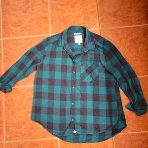 American Eagle Boyfriend Fit Green Flannel